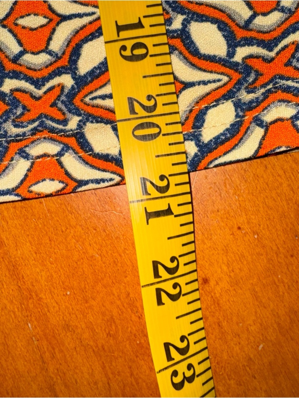 Esley Multicolor Geometric Print Dress with Orange and Navy Accents - Picture 9 of 9